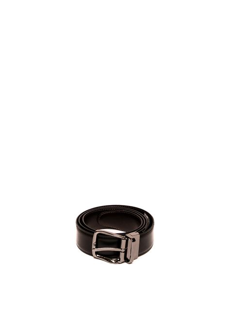reversible black/dark brown leather belt PK BY PASKAL | 5975PELLE-NER/MOR